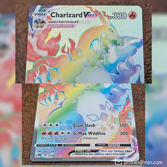 Pokémon Charizard VMAX Champion's Path 074/073 Holo Rainbow Secret Rare NM - Picture 5 of 10